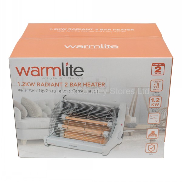 Warmlite 2 Bar Electric Fire 1.2kw Cambers Country Store